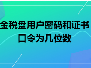 讲析金税盘用户密码和证书口令为几位数