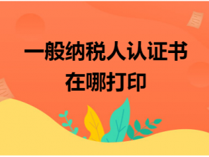 阐述一般纳税人认证书在哪打印