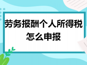 分折劳务报酬个人所得税怎么申报