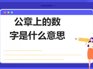 述说公章上的数字是什么意思？