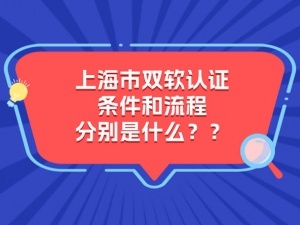 上海市双软认证条件和流程分别是什么？